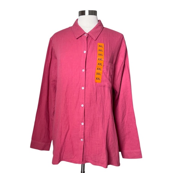 Jessica Simpson Gauzy Long Sleeve Button Down Shirt XXL - Picture 4 of 16